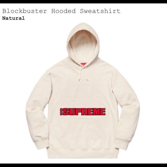 SOLD — Blockbuster Hooded Sweatshirt Natural - Picture 3 of 3